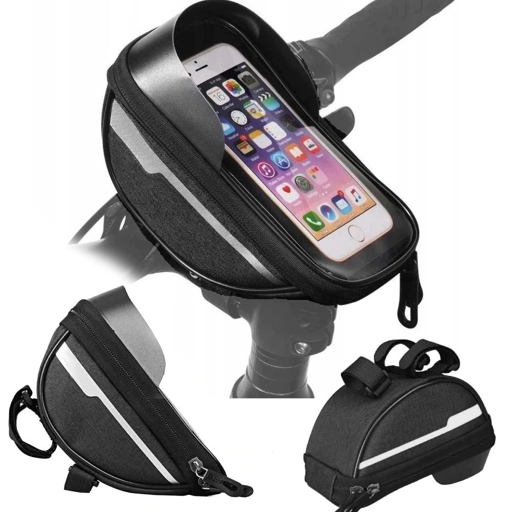 Sakwa wodoodporna torba uchwyt na telefon rowerowa rower na kierownice v2