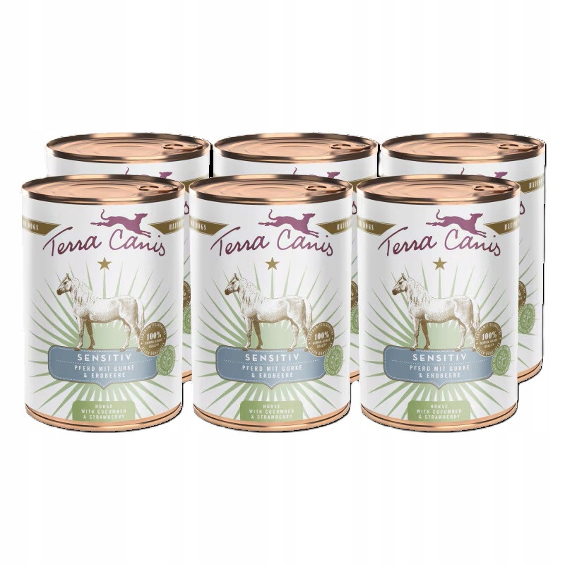 Terra Canis Sensitive Konina z ogórkiem i truskawką 6 x 400g