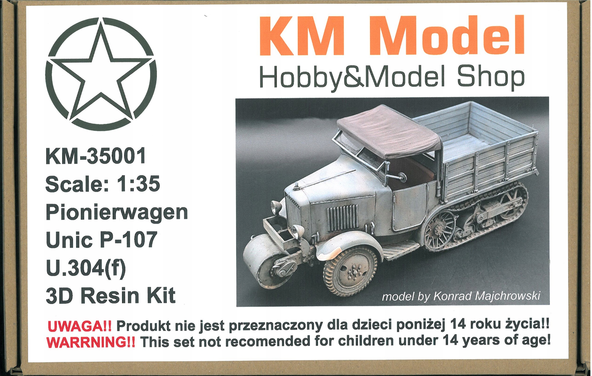 Km Model 35001 Pionierwagen Unic P-107 U.304(f) měřítko 1/35