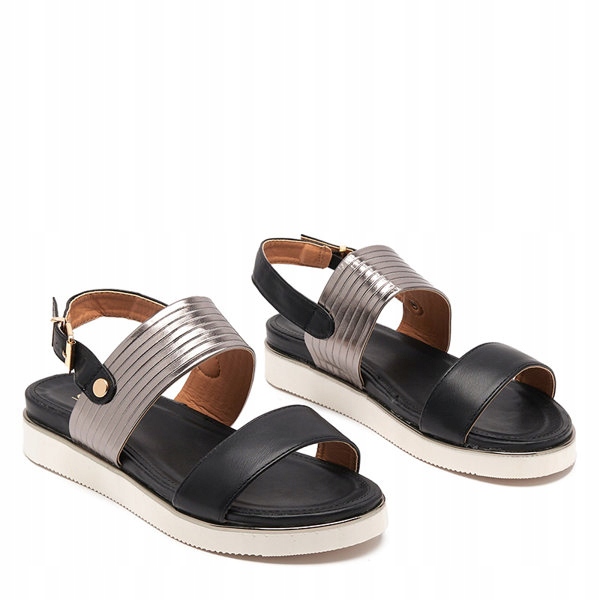 

Czarne Damskie Eko-skórzane Sandały Kerita 38