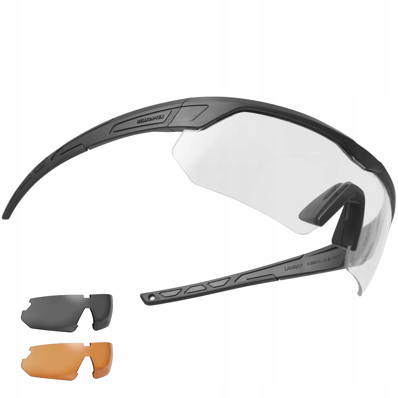 Střelecké brýle Helikon LanRay Pro černé/čiré