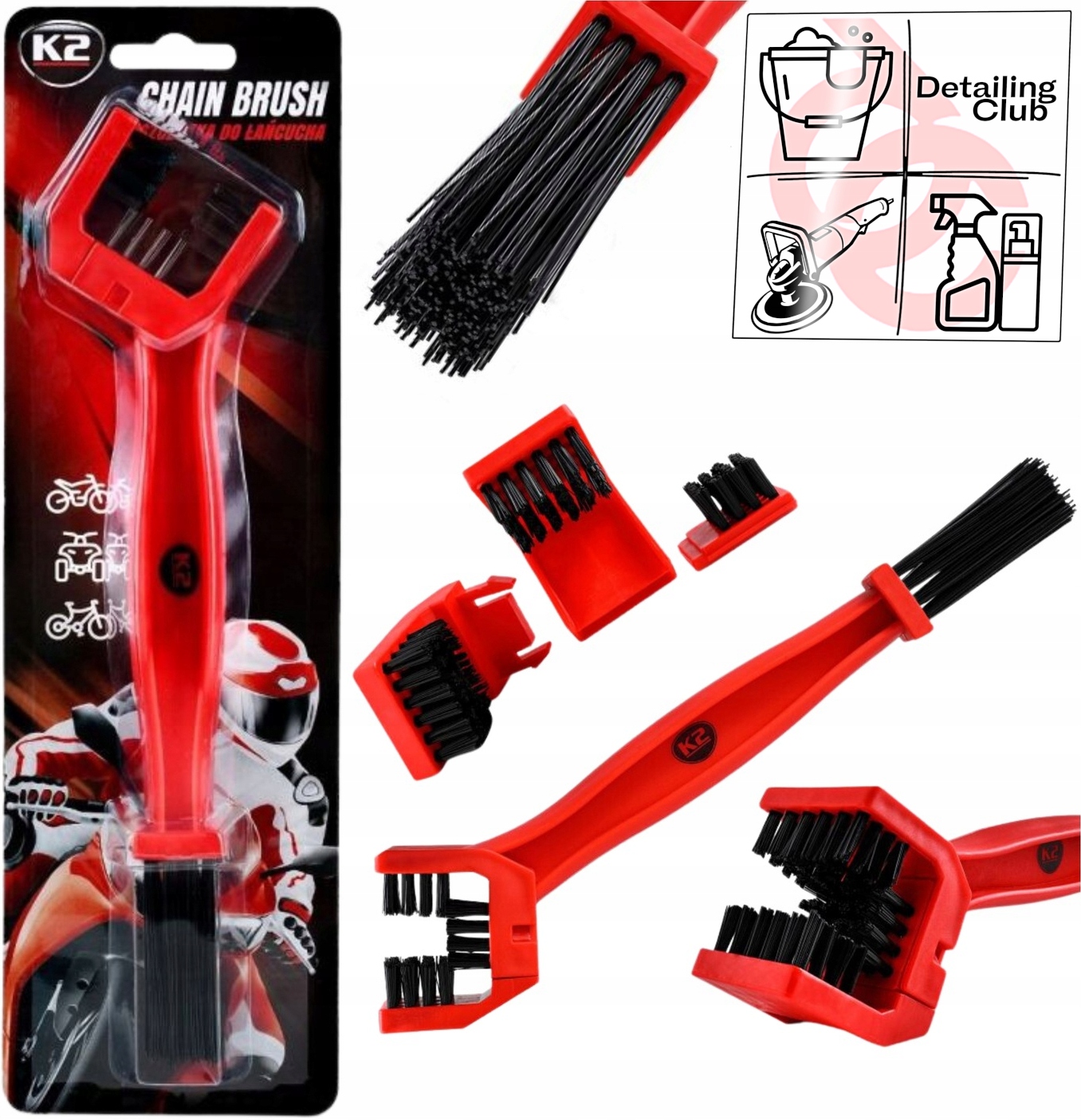 K2 Chain Brush Szczotka Do Czyszczenia Łańcucha Łańcuchów Dwustronna