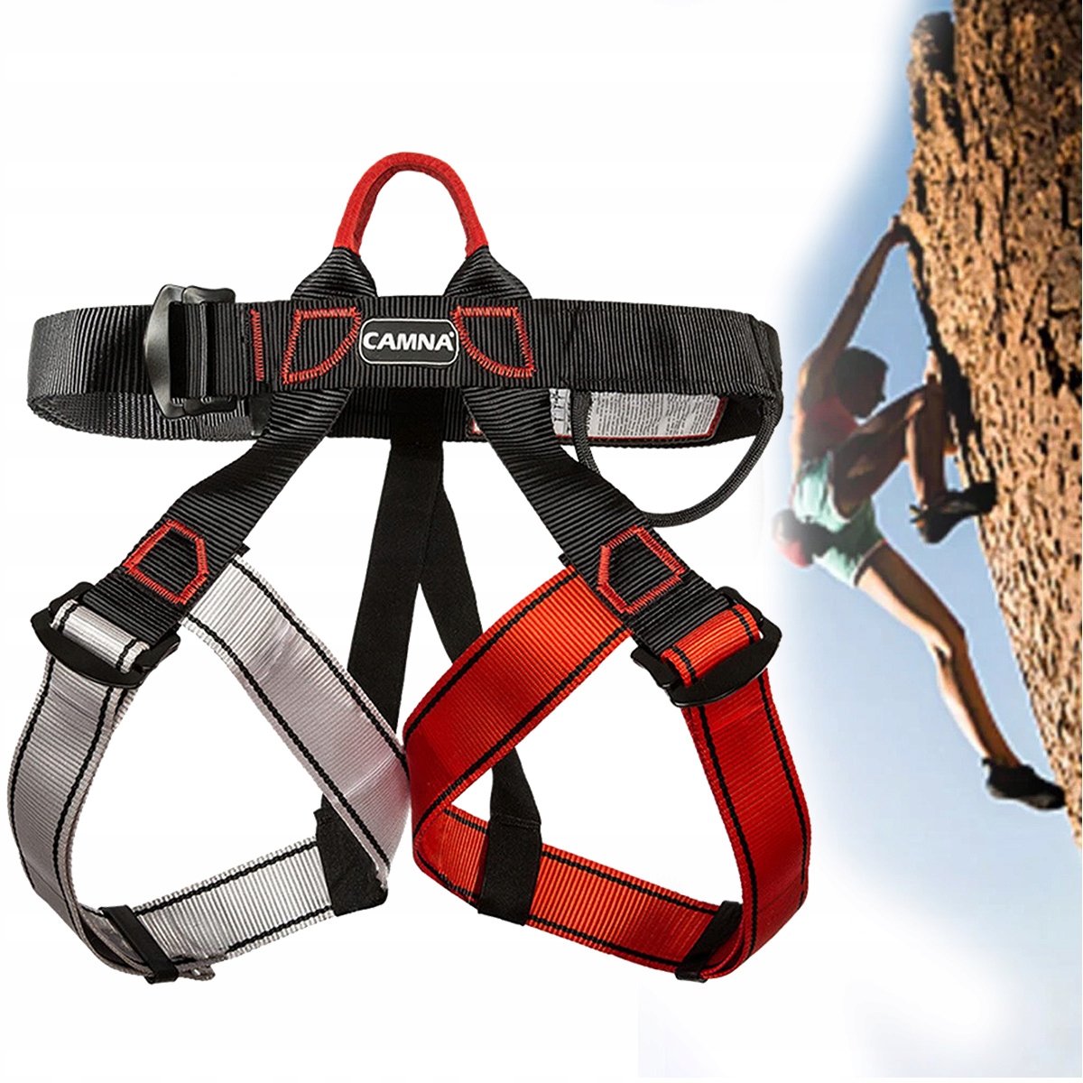 UPRZĄŻ WSPINACZKOWA ALPINISTYCZNA Z METALOWYMI KLAMRAMI DOUBLEBACK 50-120CM