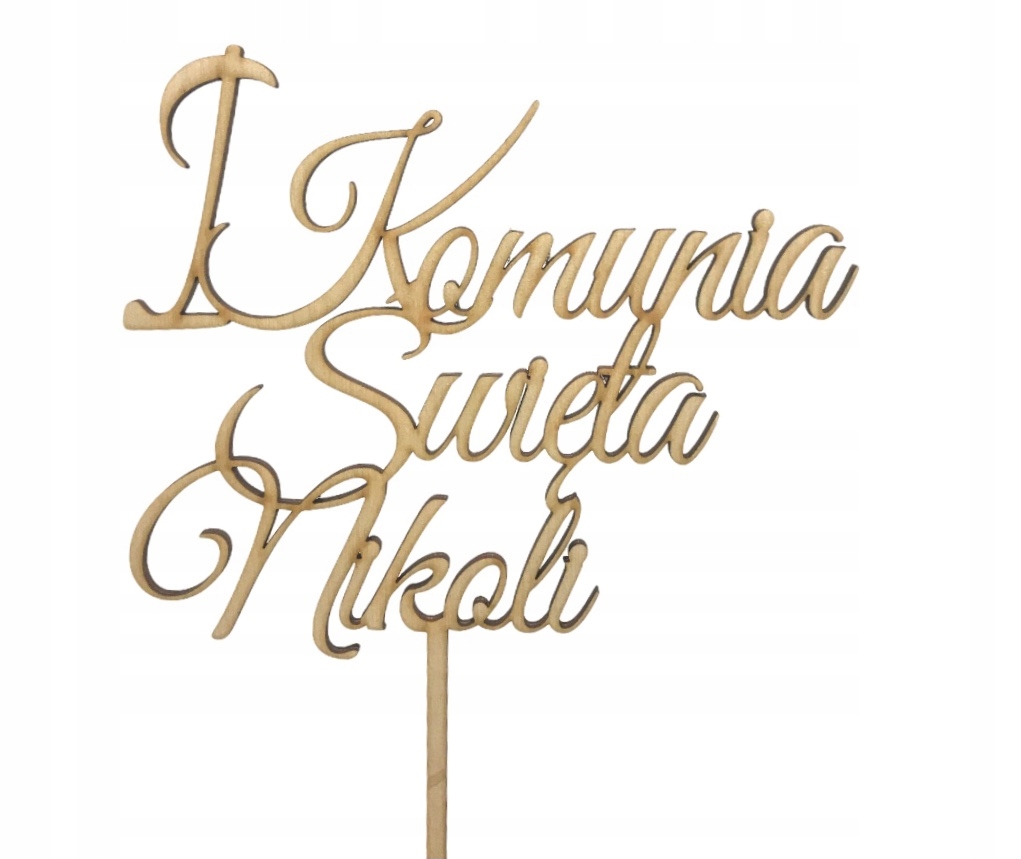 

Topper Na Tort Komunia Świeta Z Imieniem Dekoracja