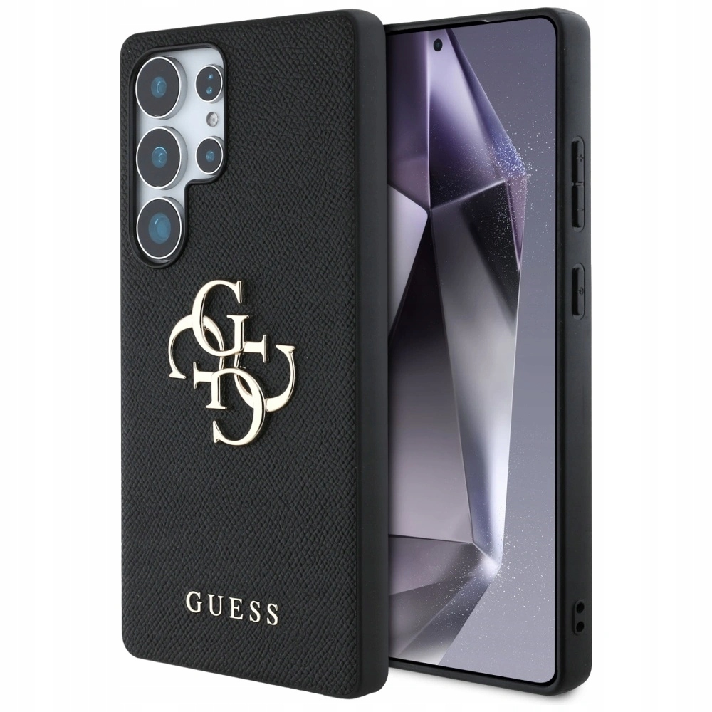 Pouzdro Guess Grained Big Logo Small Classic Logo pro Galaxy S25 Ultra, černé