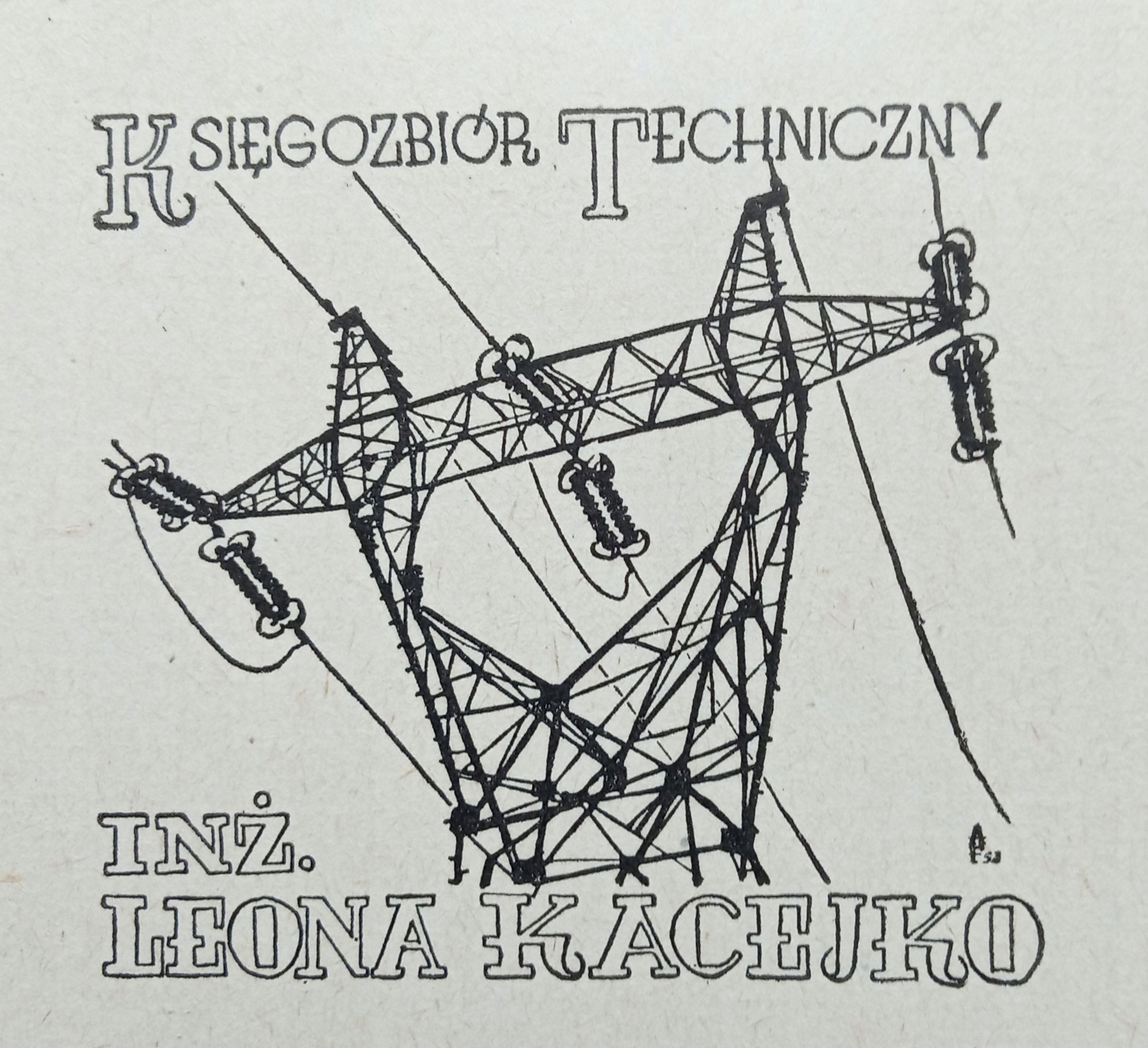 *KP* Falkiewicz Antoni- /Ex libris/ Księgozbiór (...) inż. Kacejko, 1952