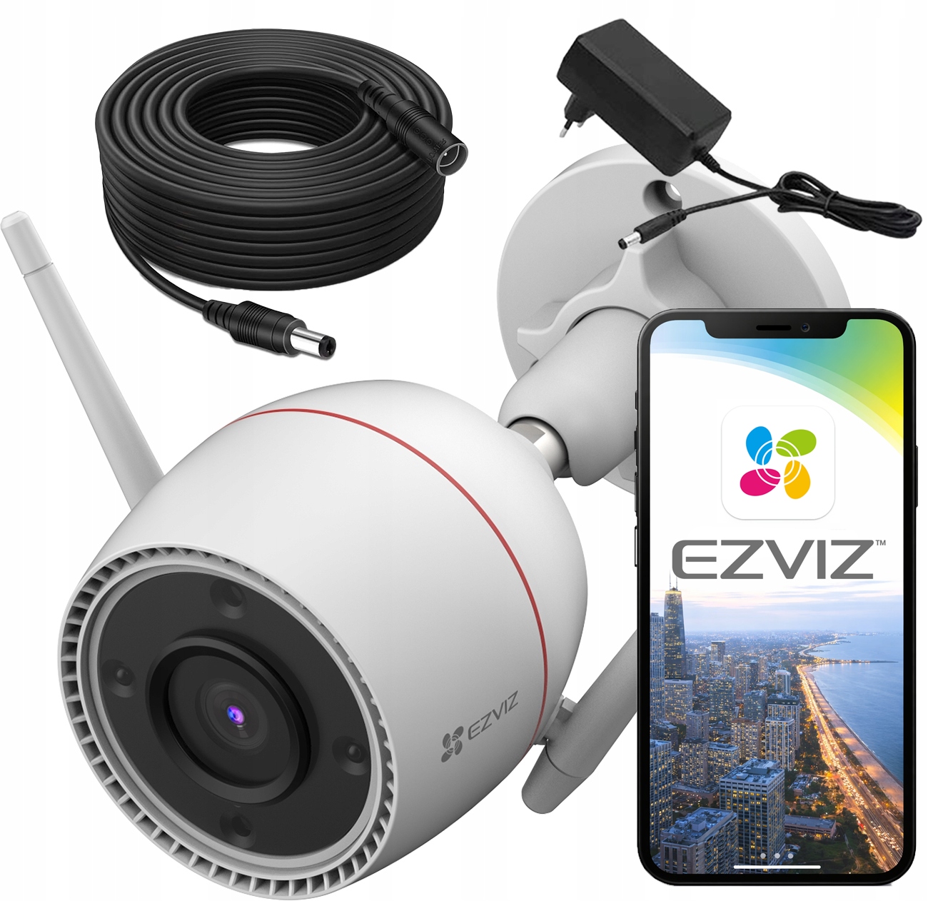 WiFi kamera Ezviz H3c 5MPx 3K plná farba Detekcia pohybu kábel 5 m