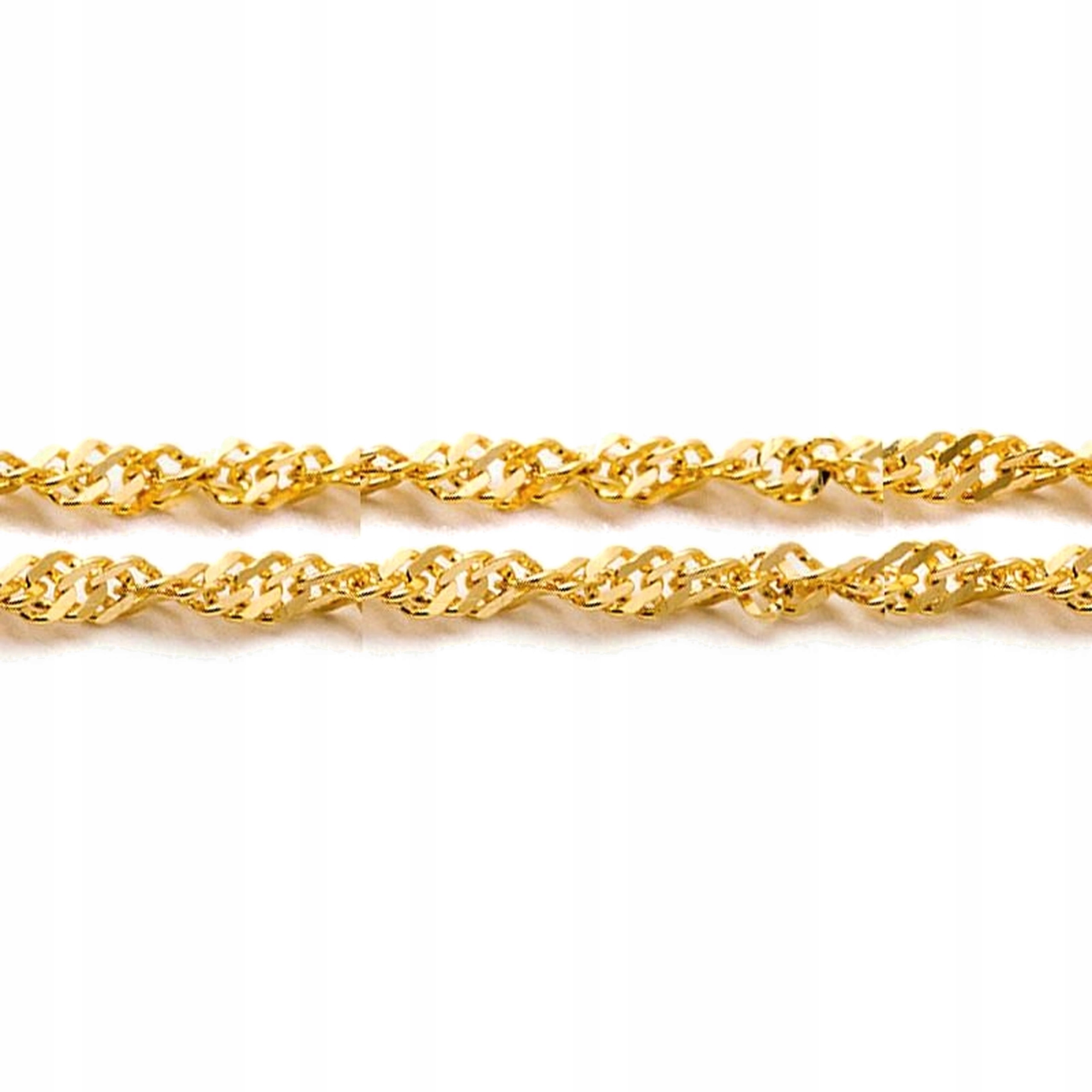 Zlatý řetízek 585 s singapurskou vazbou 1 mm 50 cm, elegantní pro svaté přijímání