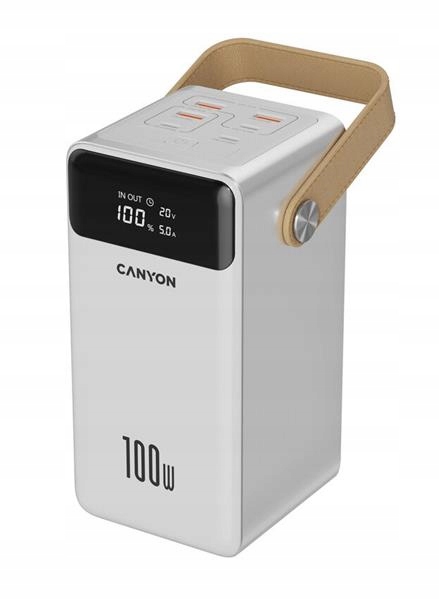 Canyon OnPower 610, Powerbank, 60.000 mAh, displej, in: Usb-c, out: 3x…