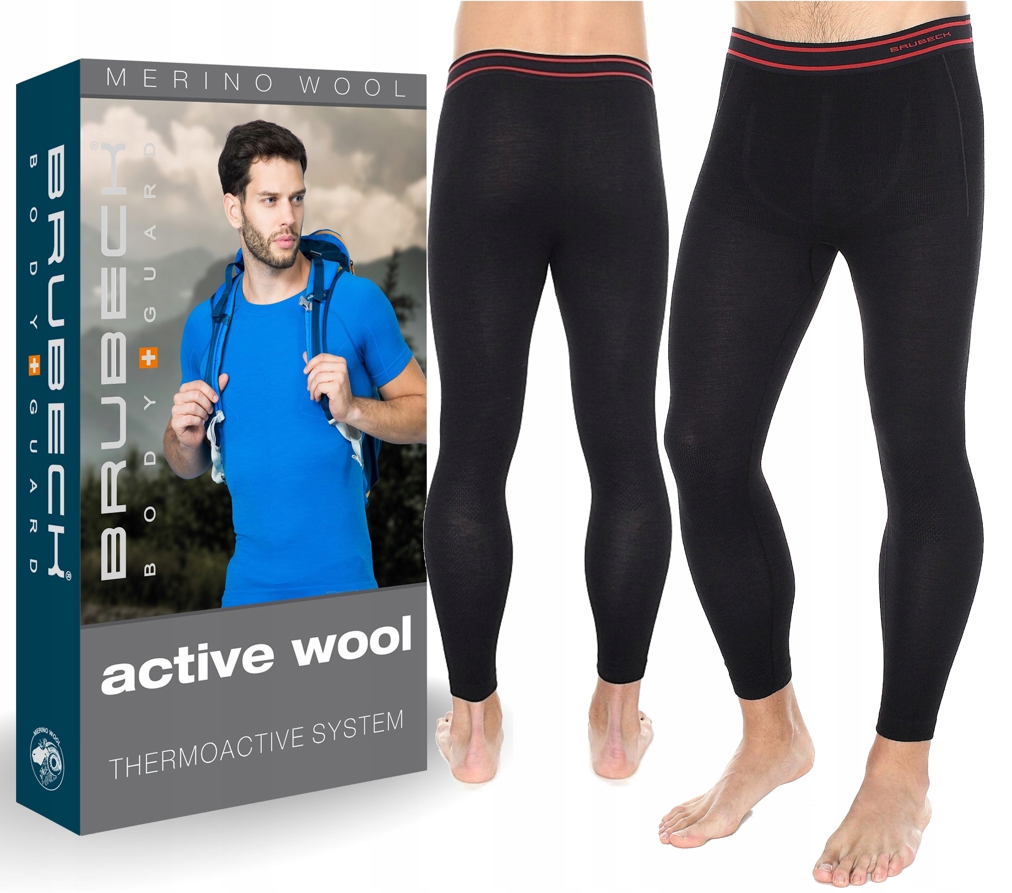 Męskie Zimowe Termo Getry Meriino Wool Brubeck -XL