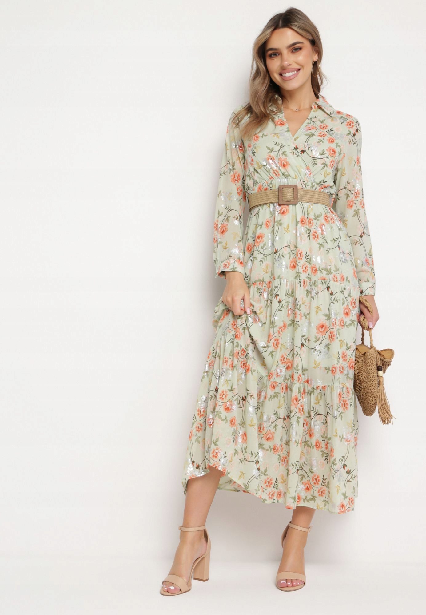 Šaty Světle zelená Boho Šmizjerka Dámská Boho Romantická Born2be L