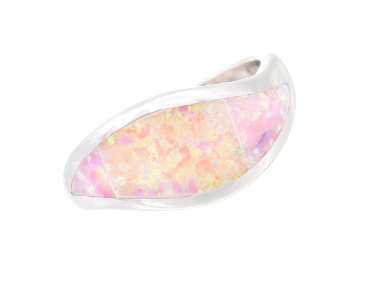 Rhodiovaný Prstýnek 12 Vel Opálovým Dárek