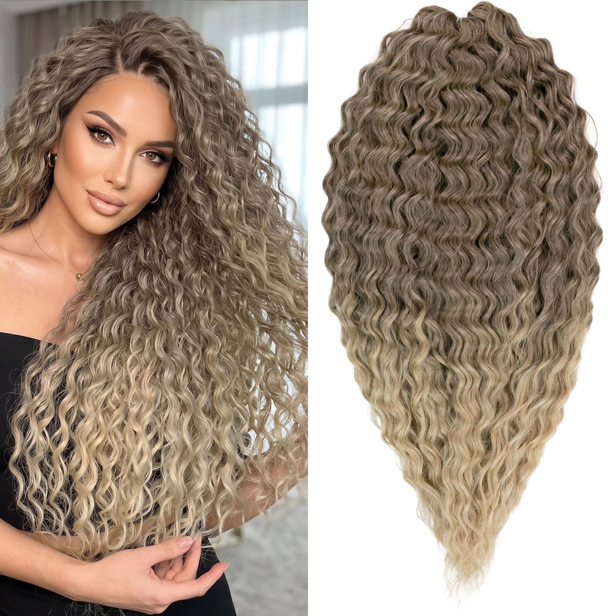 Syntetické vlasy Afroloki Arielki Premium 55 cm 300 g blond hnědá ombre