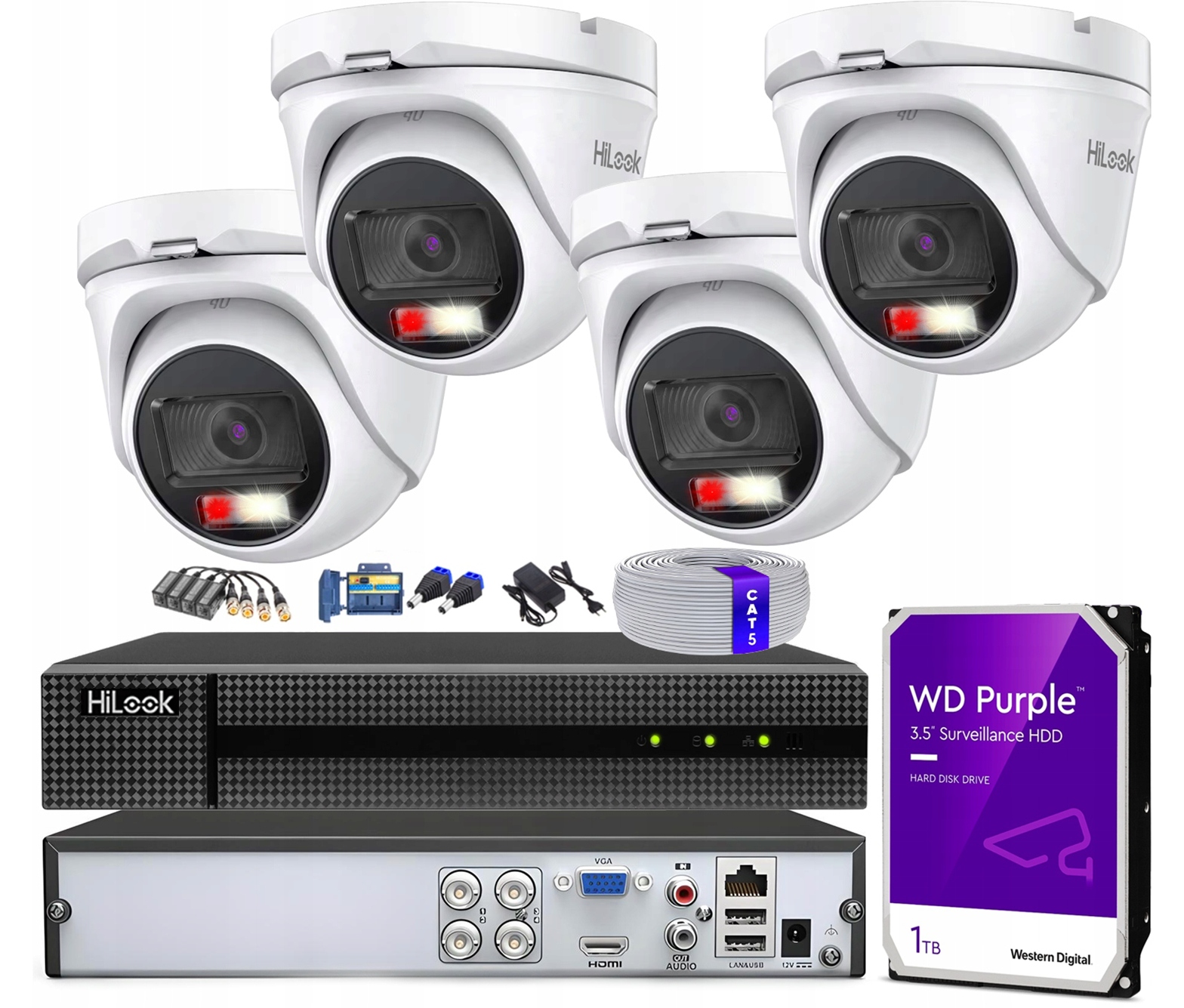 5Mpx monitorovací sada HiLook pro Hikvision Smart Hybrid Light Ahd