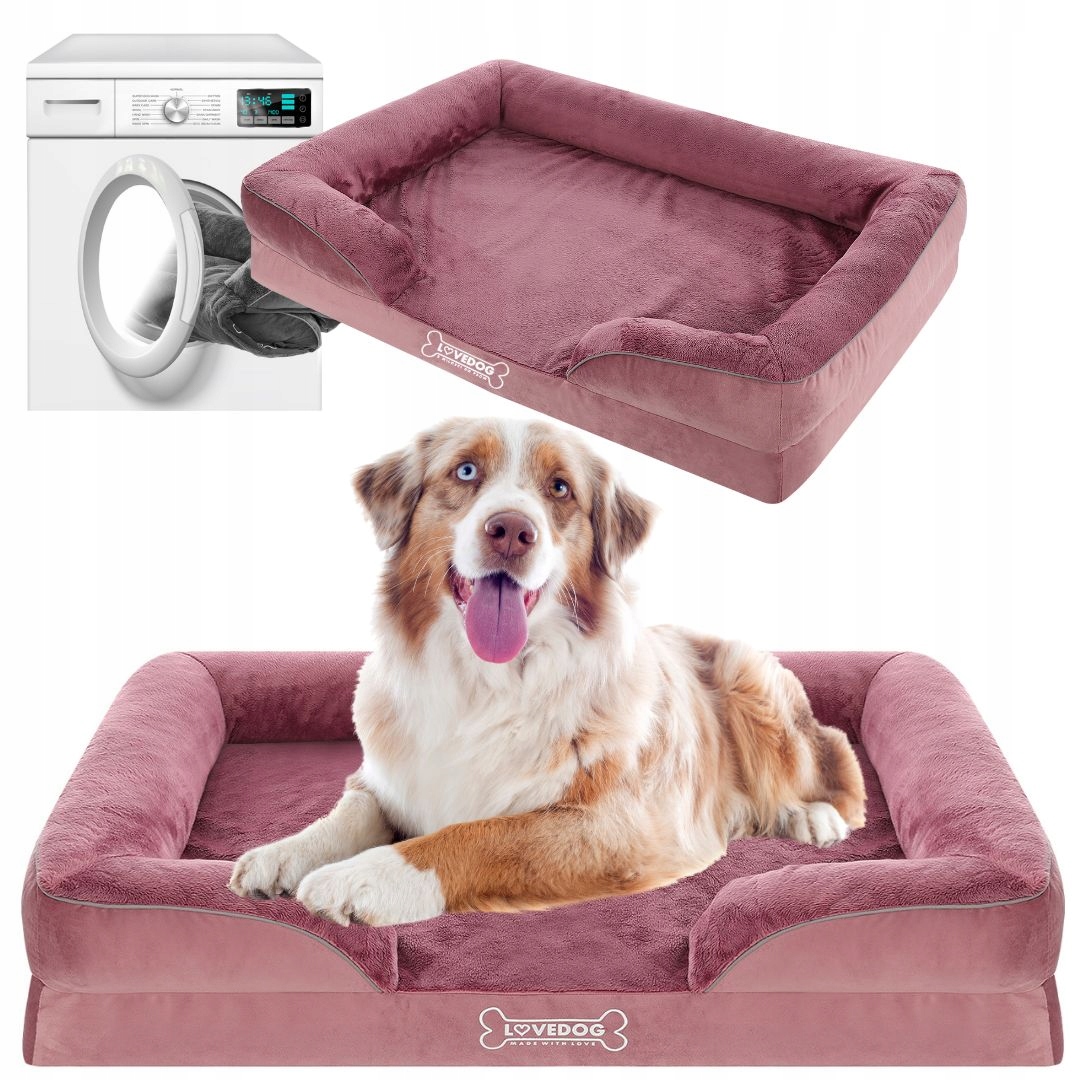 Lovedog legowisko ortopedyczne dla psa różowy 120 cm x 90 cm Wodoodporne
