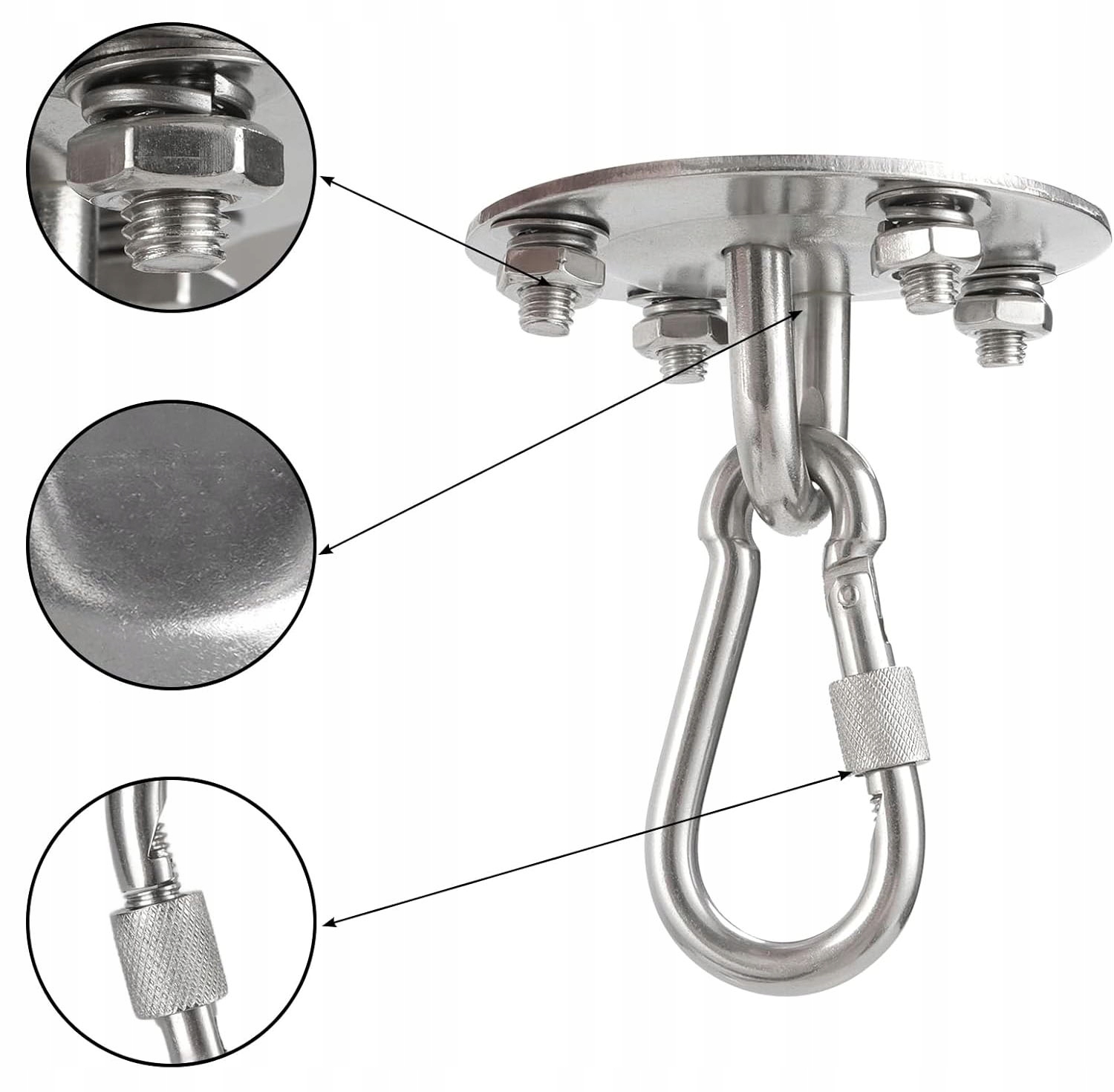 HAK HUŚTAWKOWY, UCHWYT SUFITOWY DO ZAWIESZENIA, TRENERA JOGI, HUŚTAWKI Producent inna