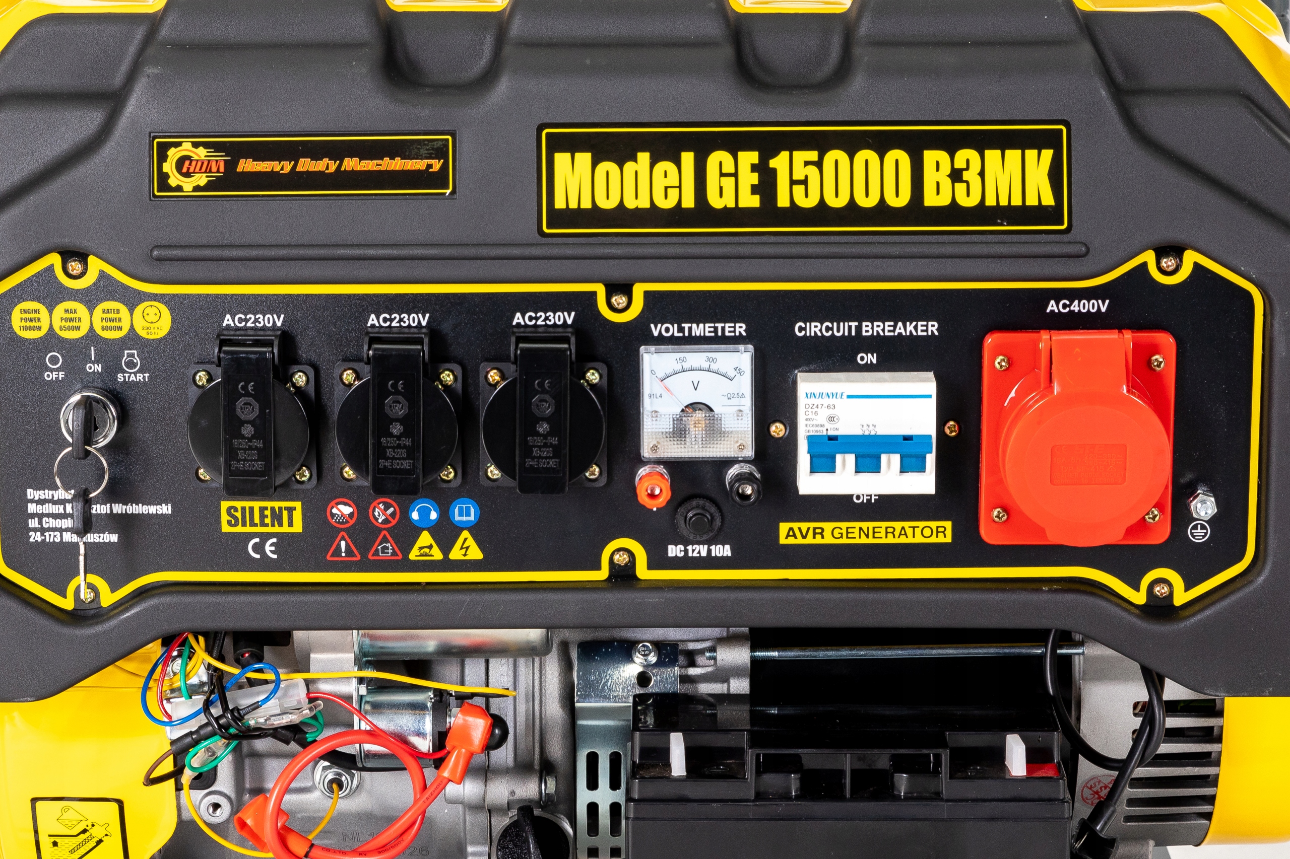 Agregat prądotwórczy generator HDM 15000 ROZRUCH 6000W 3 fazy 400V AVR Marka HDM