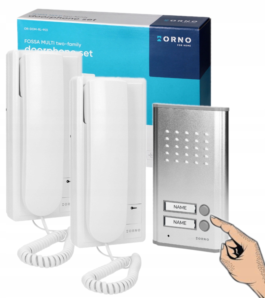 Orno Domofon Fossa Multi 2 Dwurodzinny Aluminium IP44 4-ŻYŁOWY
