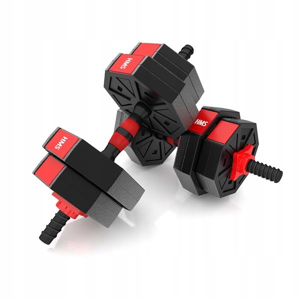 KOMPOZYT SZTANGIELKI SZTANGA Z WYMIENNYM OBCIĄŻENIEM 15 KG HMS SGC15 Elementy zestawu gryf krótki gryf prosty talerze/obciążenia