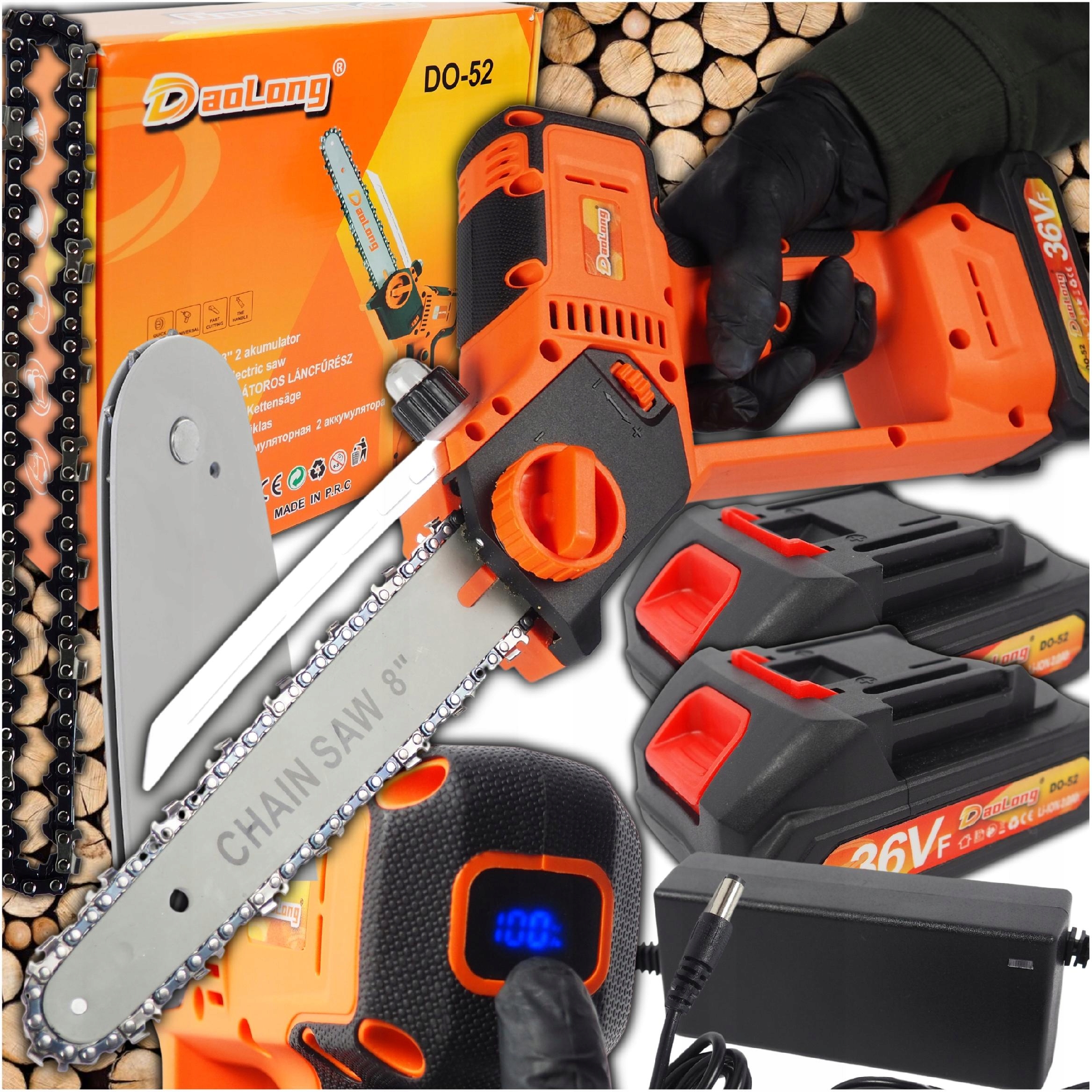 Piła Akumulatorowa Elektryczna Mini 8" Dwa 2X Akumulatory 2.0Ah Do Drzewa