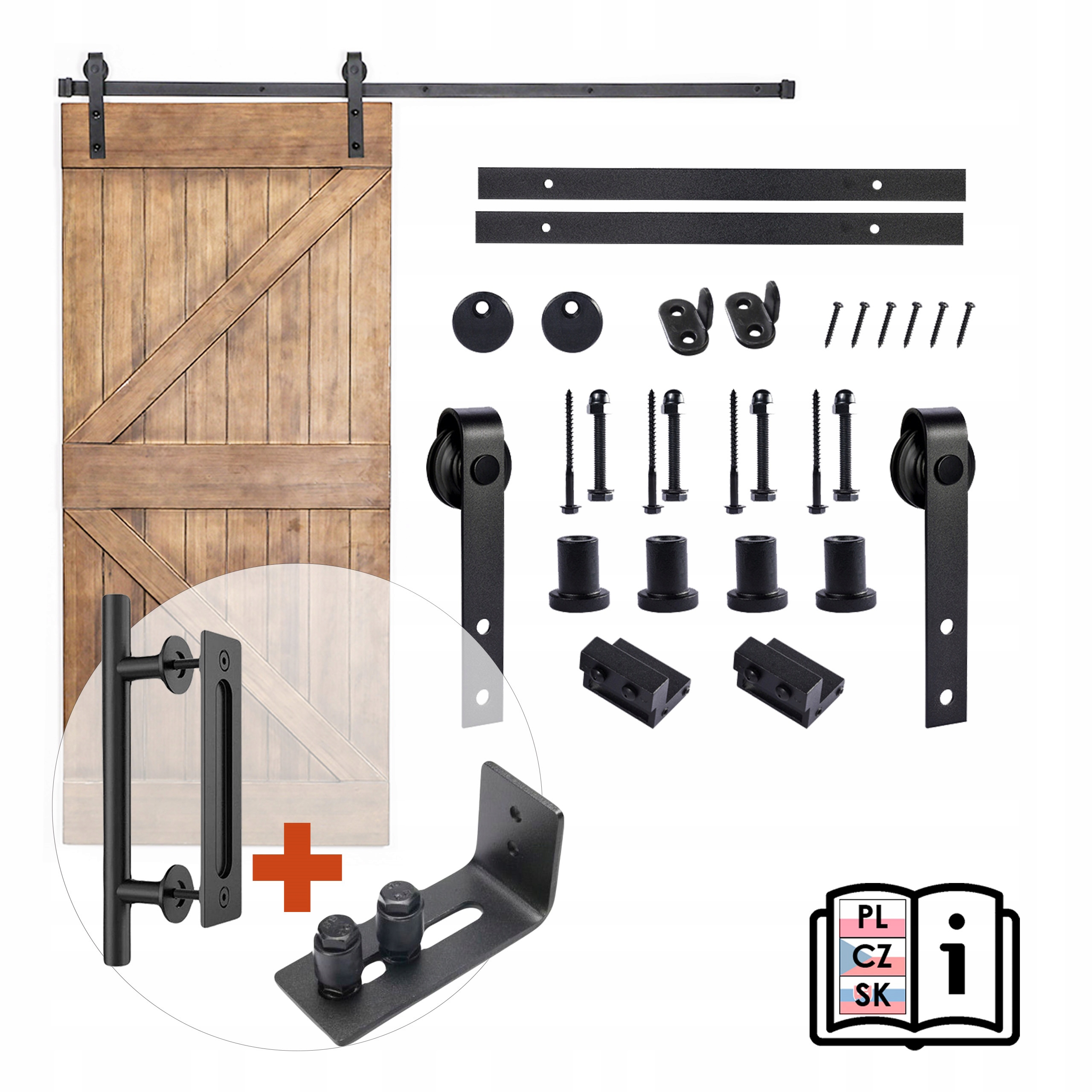 Sada pre posuvné dvere s držiakom a spodnou vodiacou lištou, vzor Loft