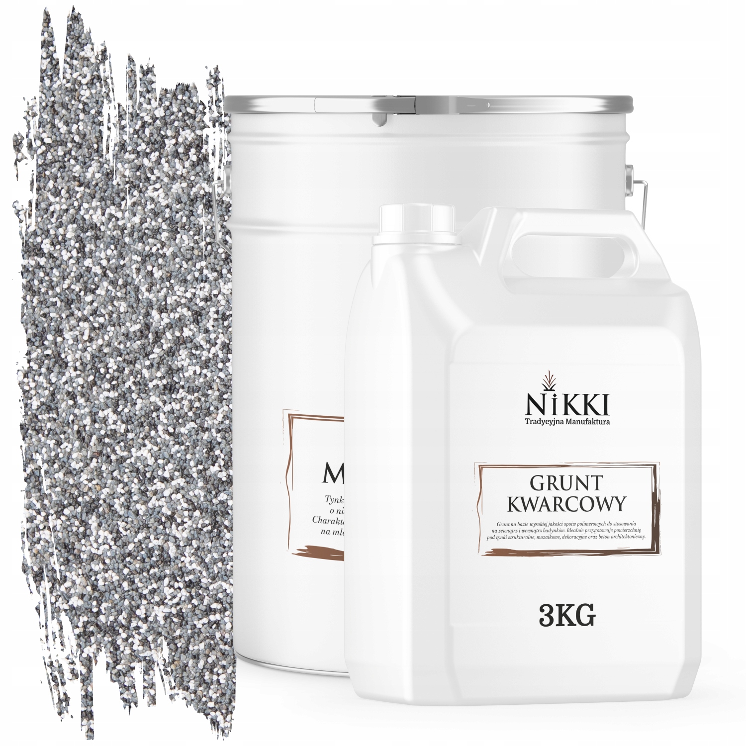 Mozaiková Omietka Živicová Farba Sivá M23 Ozdobná Sada 25KG Základný Náter 3KG