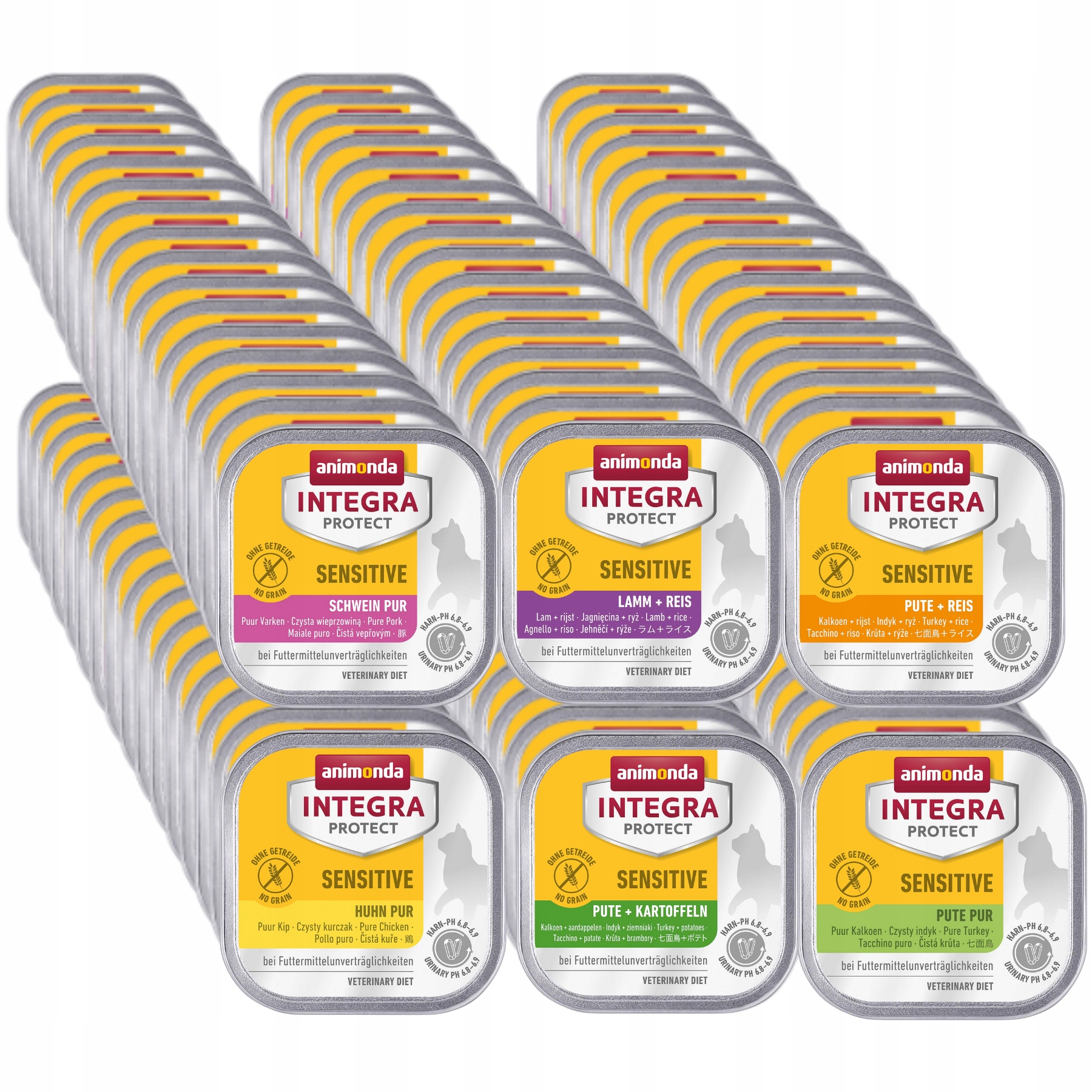 Levně Animonda Integra Sensitive (potravinová přecitlivělost) 96 x 100 g mix chutí