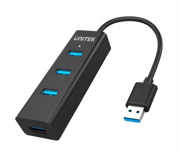 Unitek, Hub 4x Usb 3.0; BC1,2; Czarny