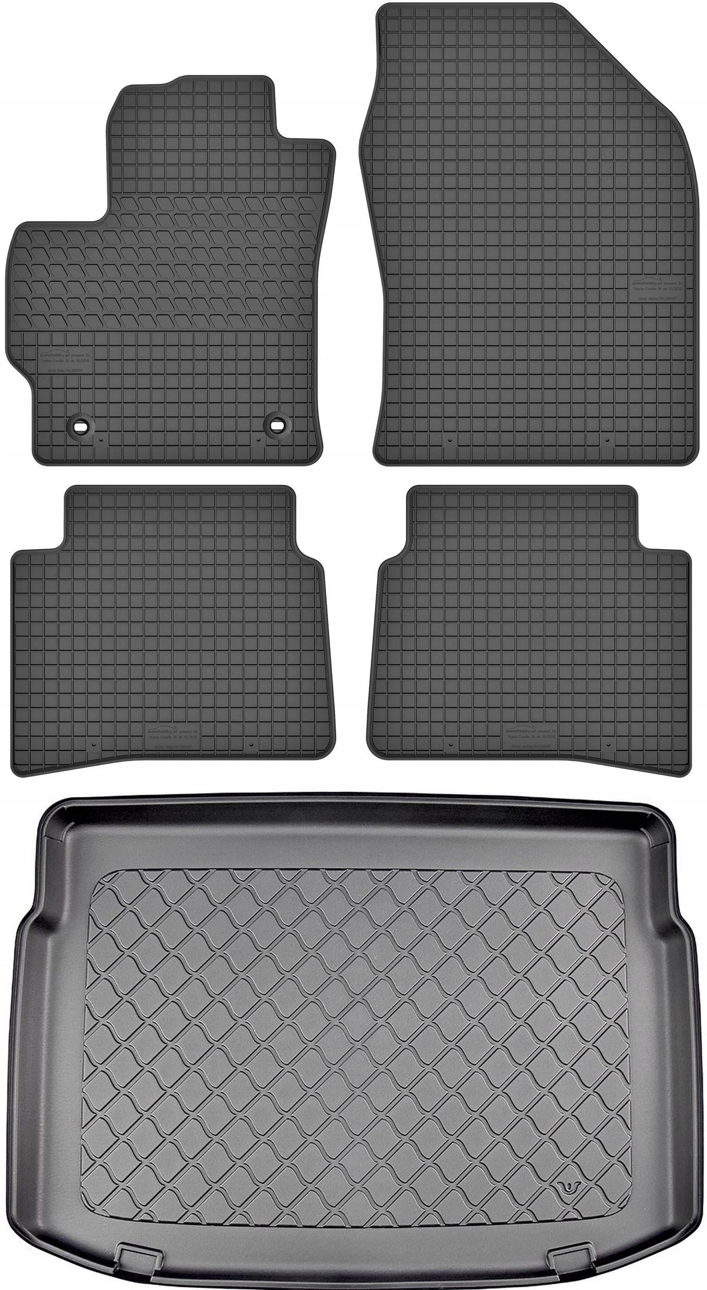 Toyota Corolla XII E210 Hatchback od roku 02.2019 Sada Koberce batožinový priestor