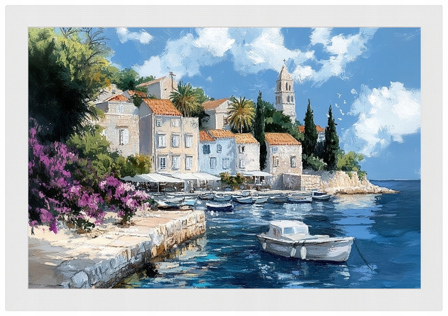 Rámeček S Dřevěnou Plakát Jižní Chorvatsko, Hvarská Promenáda 60x40