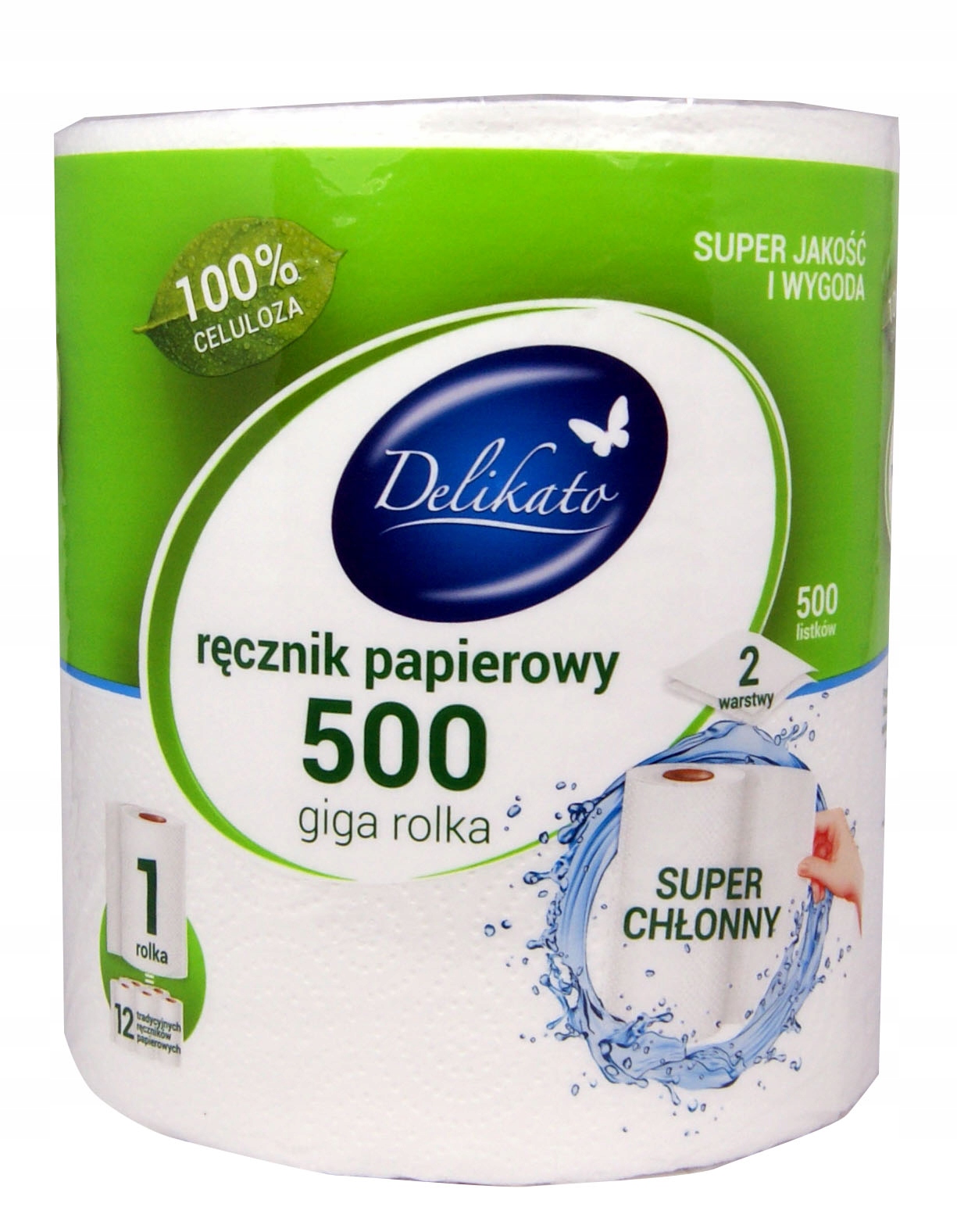 

Ręcznik Papierowy Delikato 500 Giga Rolka 100% Cel