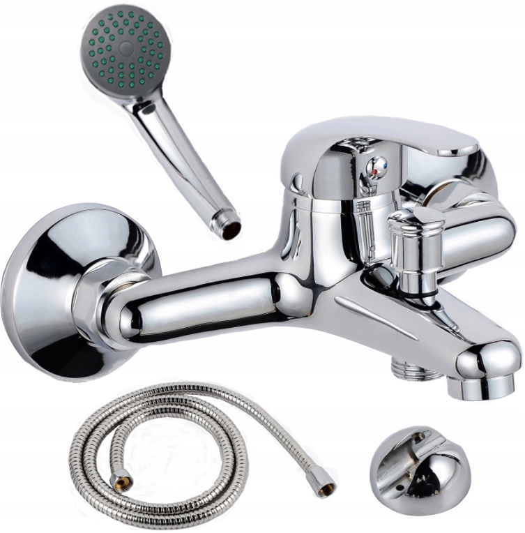 

Bateria Wannowa Prysznicowa Ścienna Chrom Zestaw