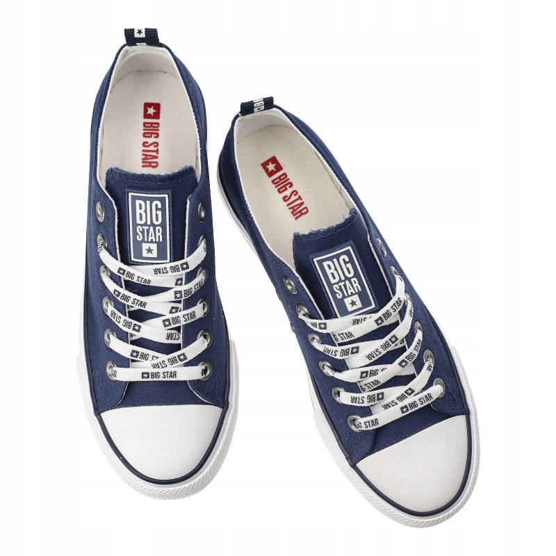 Granatowe Trampki Big Star Damskie Modne Obuwie Wzór dominujący bez wzoru