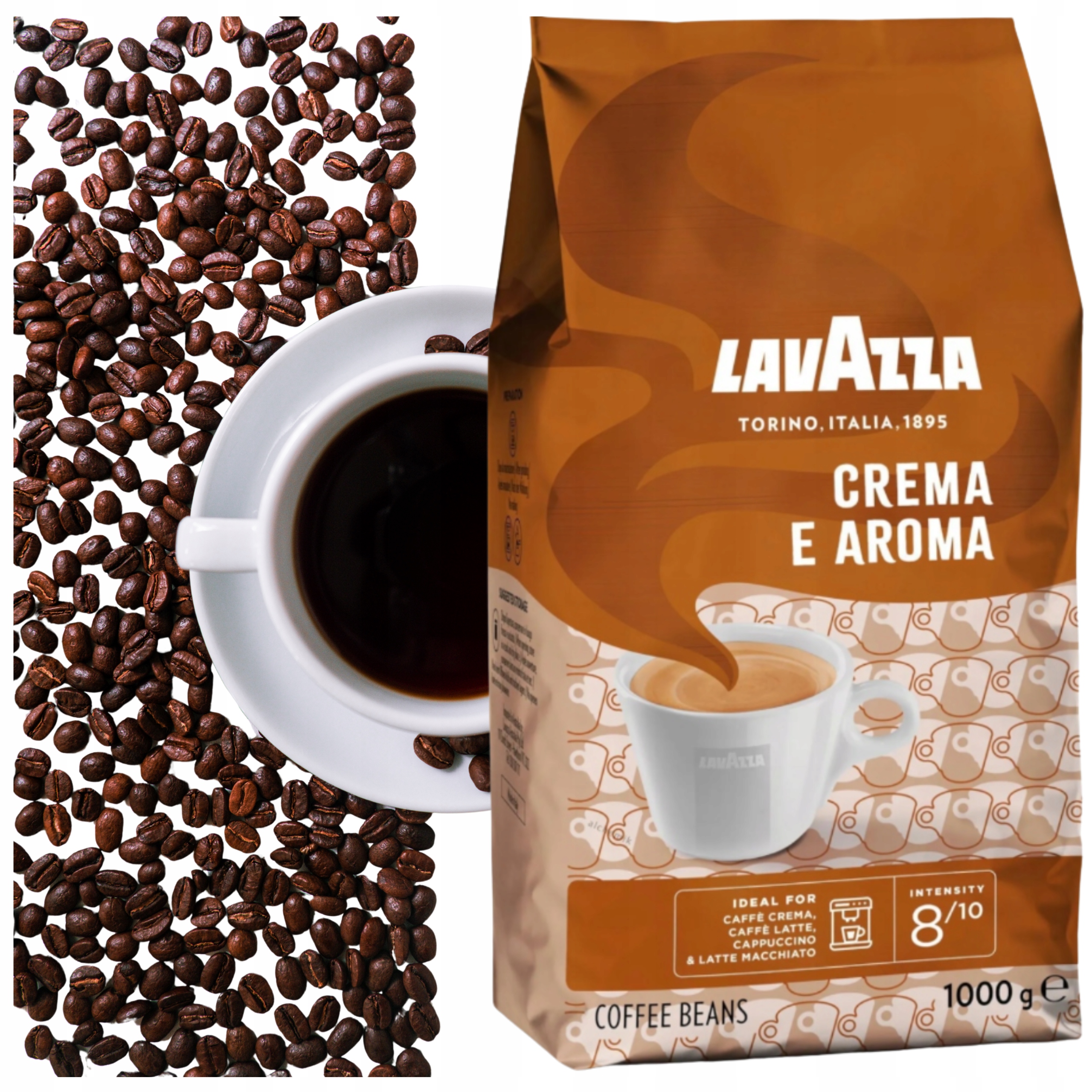 Levně Káva Zrnková Arabica Robusta Lavazza Crema e Aroma 1KG Zrnková krémová