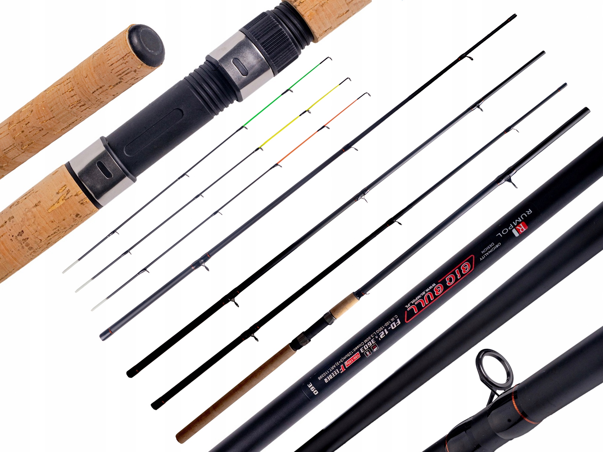 Rybářský Prut Rumpol Big Bull 390 cm Method Feeder 3,9 m 80-120 g 3 špičky 110405