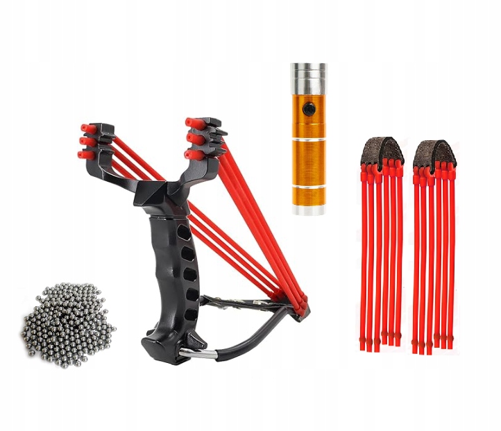Prak Ruční Katapult v sadě Náhradní gumové kuličky Laser Taktický Prak