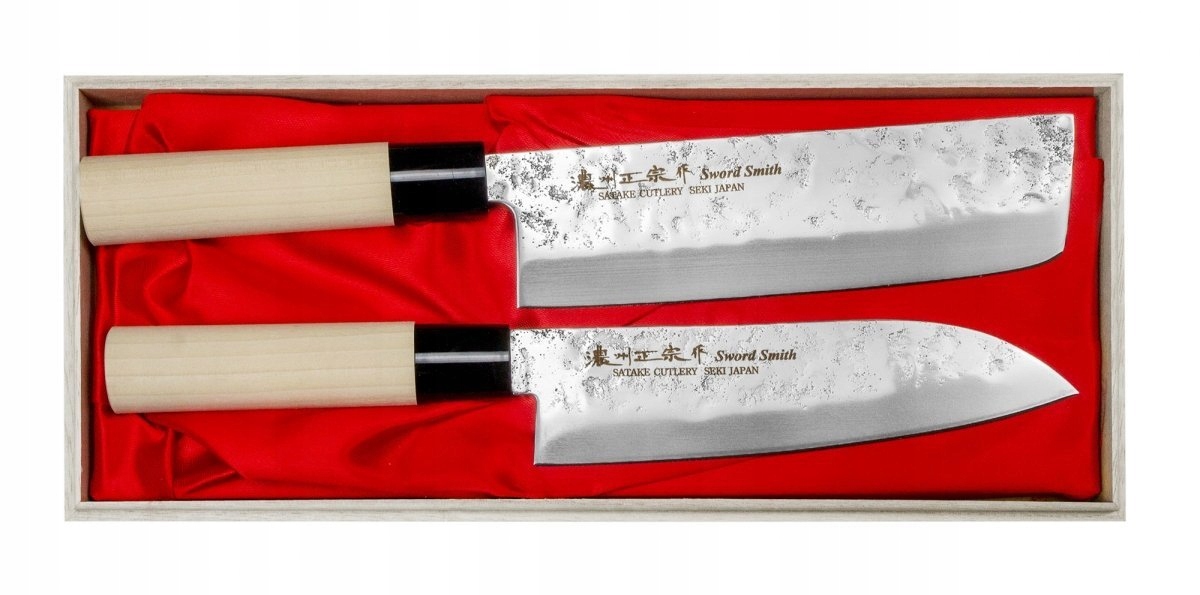 Satake Nashiji Natural Sada Santoku Nakiri, univerzálna sada na strih