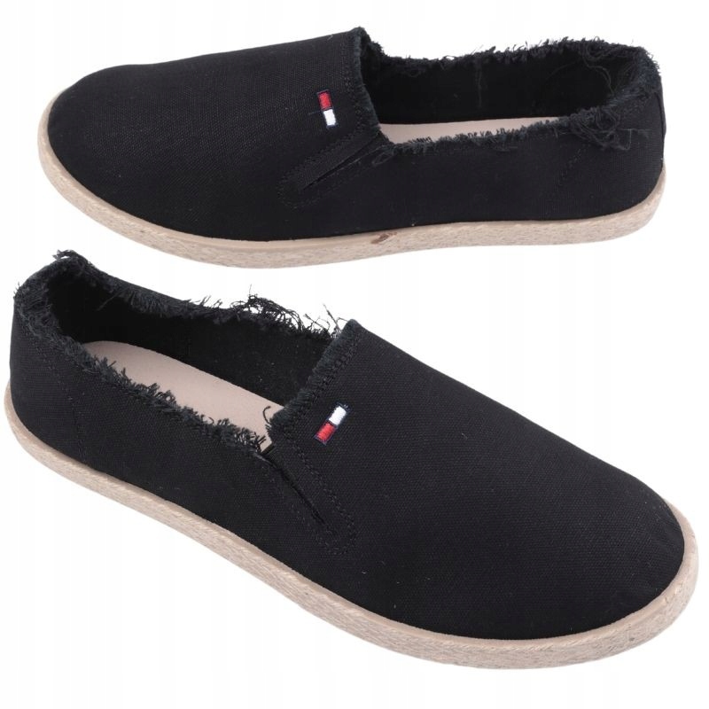 CZARNE ESPARDYLE MĘSKIE WSUWANE TRAMPKI PŁASKIE TENISÓWKI WKŁADKA EKOSKÓRA Stan opakowania oryginalne