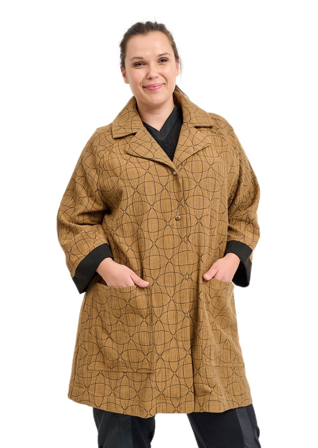 Pont Neuf Lehká Hnědá Přehozová Bunda Vzor V108 46