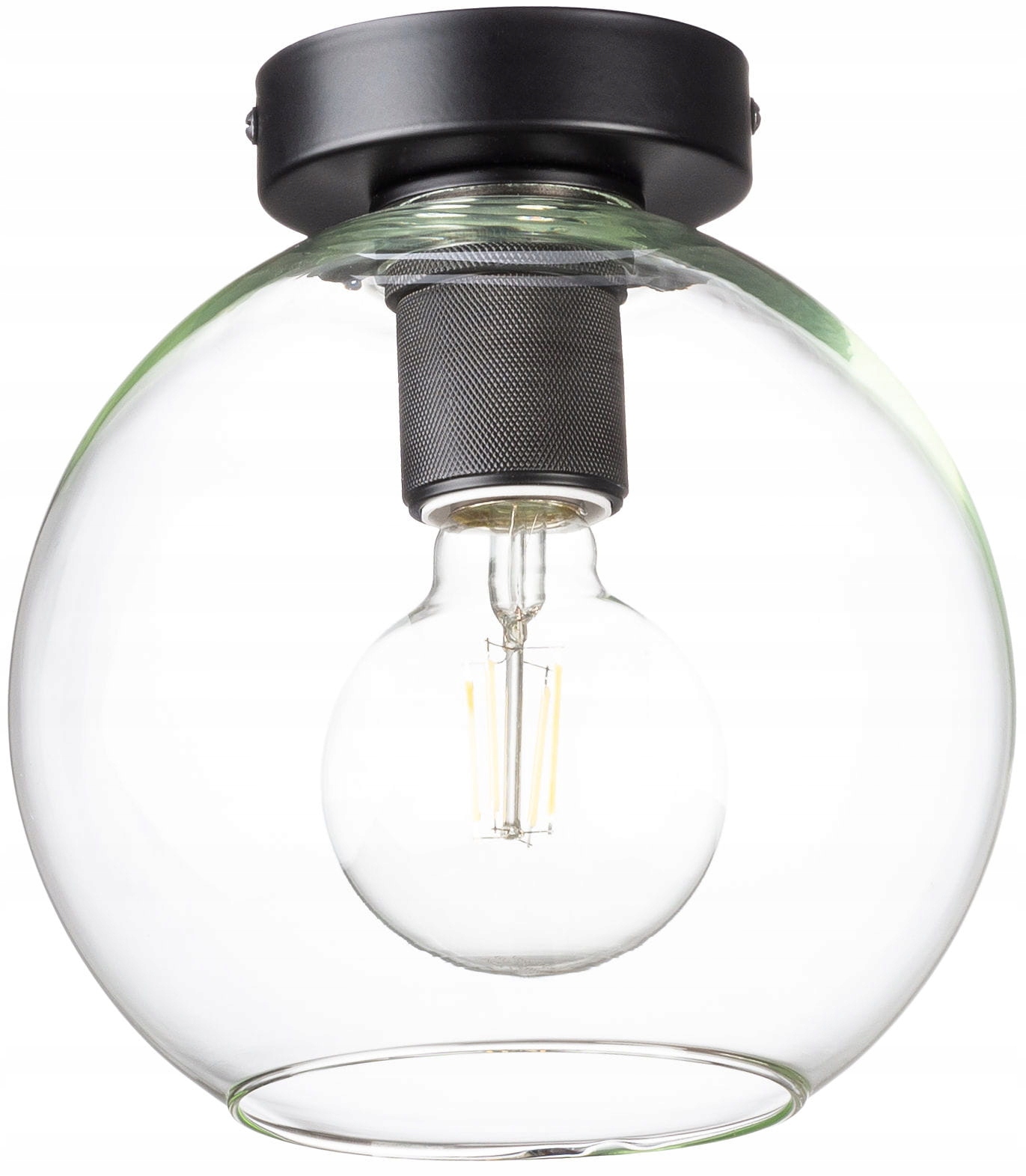 Plafon czarny szklana przezroczysta kula Madrid