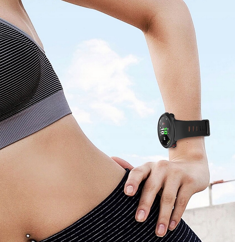 Pasek Silikonowy / Garmin Forerunner 45 / Czarny Marka RZAkcesoria