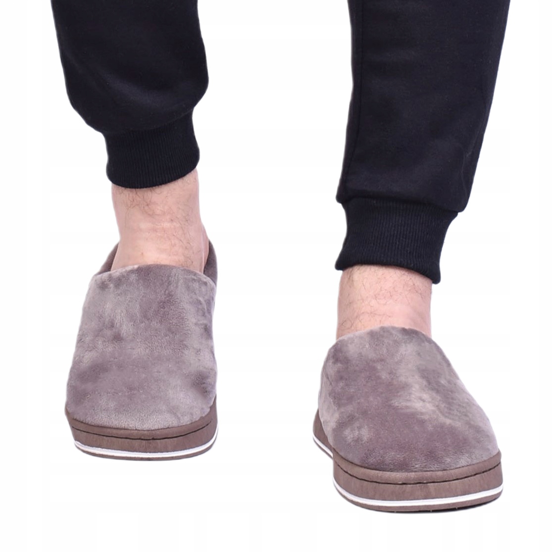 MIĘKKIE DAMSKIE KAPCIE PLUSZOWE PAPCIE DO DOMU BUTY PANTOFLE Kolor brązowy