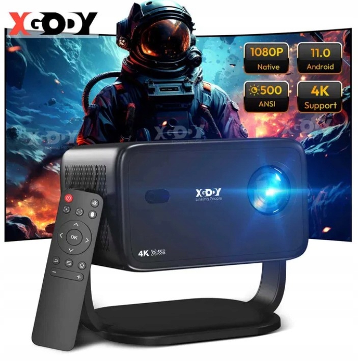 Projektor LCD Xgody Gimbal A6 czarny