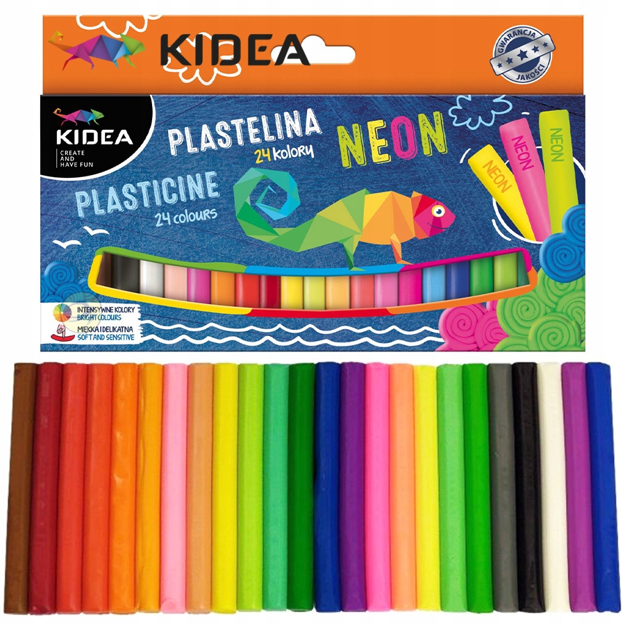 

Plastelina Neon Miękka 24 Kidea Szkolna