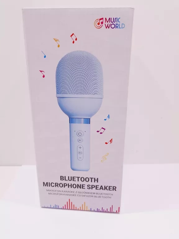 MUSIC WORLD, MIKROFON KARAOKE Z GŁOŚNIKIEM BLUETOOTH, NIEBIESKI