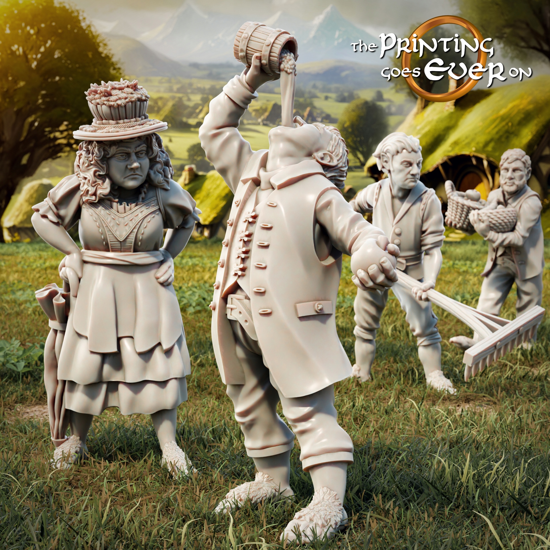 Halfling Commoners x4 The Printing Goes Ever On