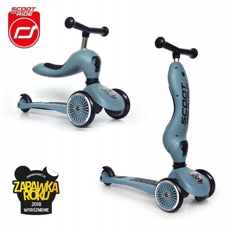 SCOOT AND RIDE Highwaykick1 Jeździk i hulajnoga 2w1 Steel EAN (GTIN) 4897033962711