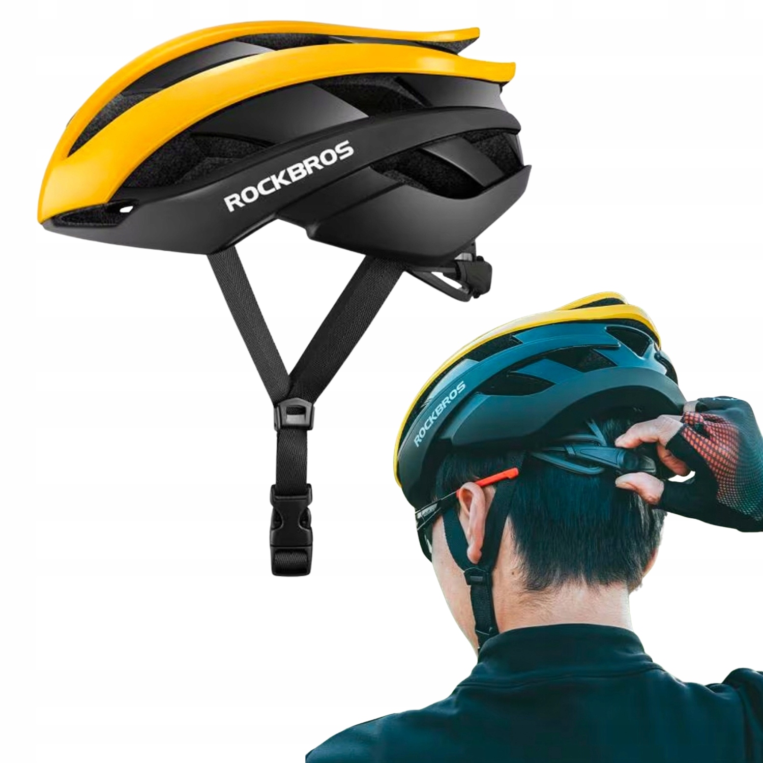Mtb Cyklistická Přilba Rockbros Pánská Dámská Ochranná Přilba Vel L Žluto-černá