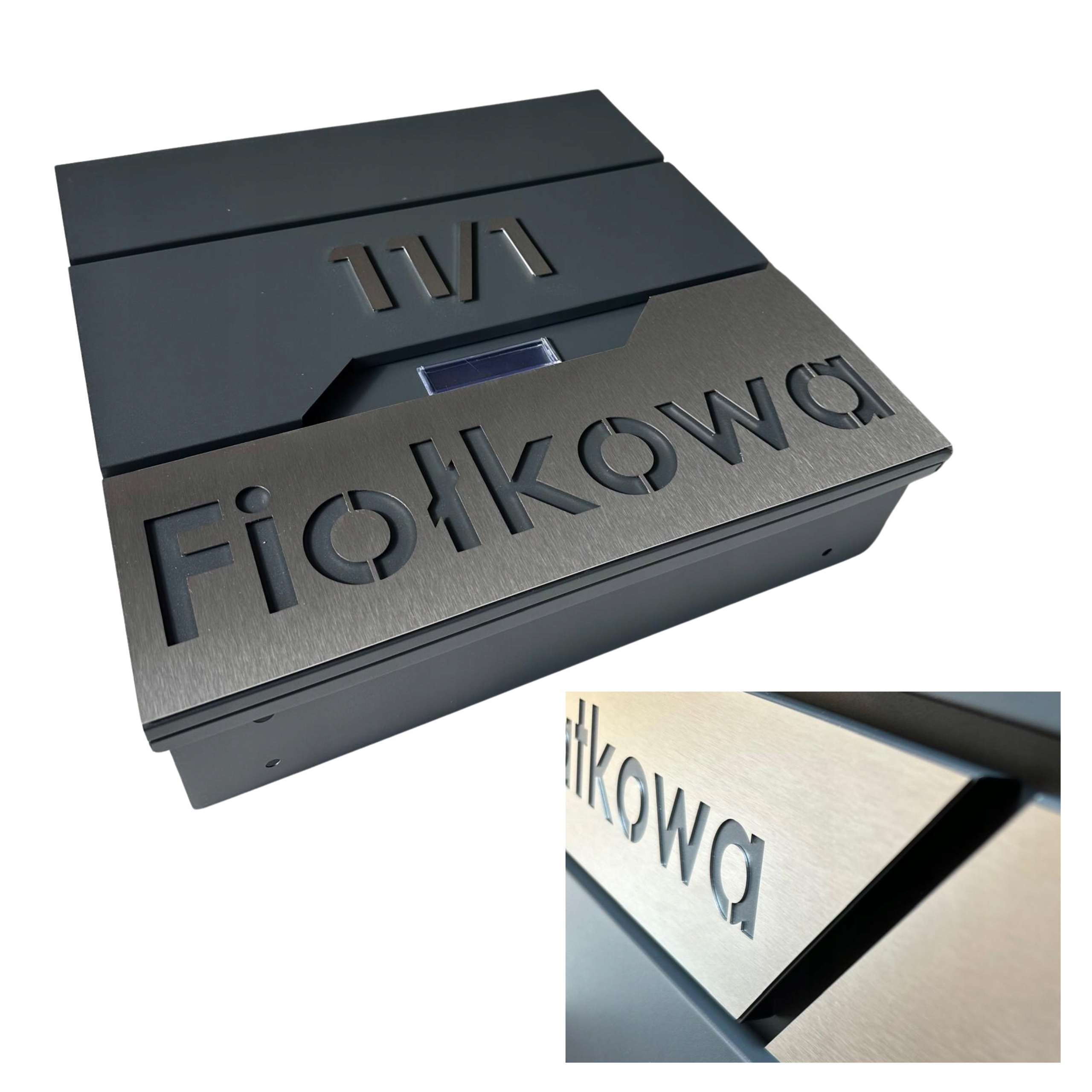 Poštová Schránka S Adresou (nerezová tabuľka), Veľká, Antracitová
