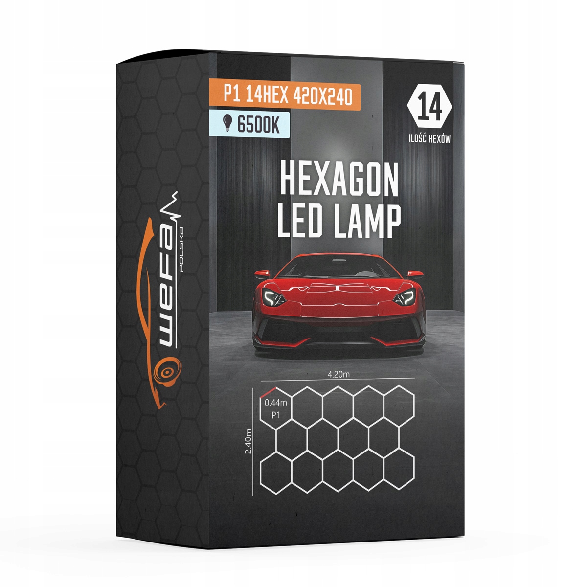 Lampa Hq Led Hexagon P1 14HEX 237x420 Medová Plástev Dílna Garáž Obývací pokoj